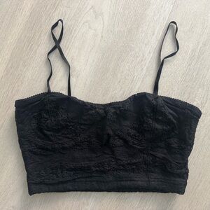 Frenchi Black Lace Trim Bralette